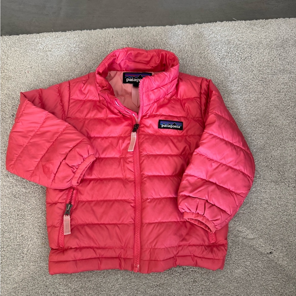 Patagonia Kids Bright Pink Quilted Puffer Jacket